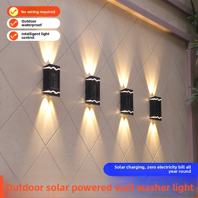 Solar Powered Outdoor Wall Light with Up Down Illumination
