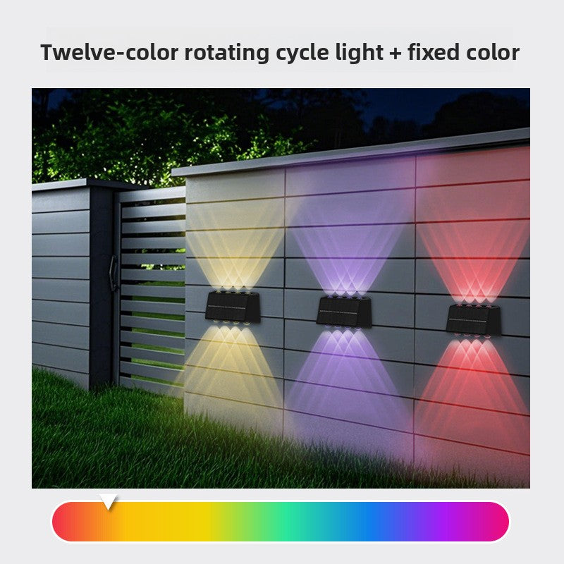Solar-powered outdoor wall washer light