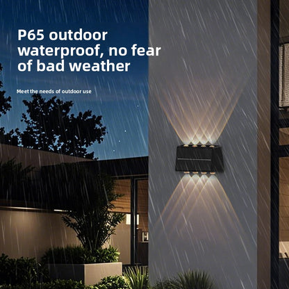 Solar-powered outdoor wall washer light