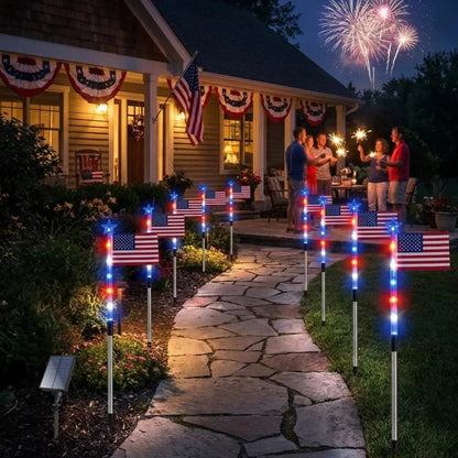 Solar Powered Patriotic Flag Light