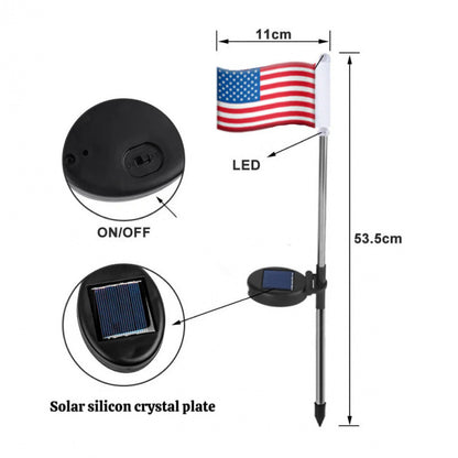 Solar Powered Patriotic Flag Light