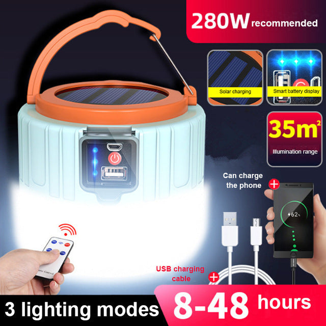 Solar Powered Rechargeable Emergency LED Light
