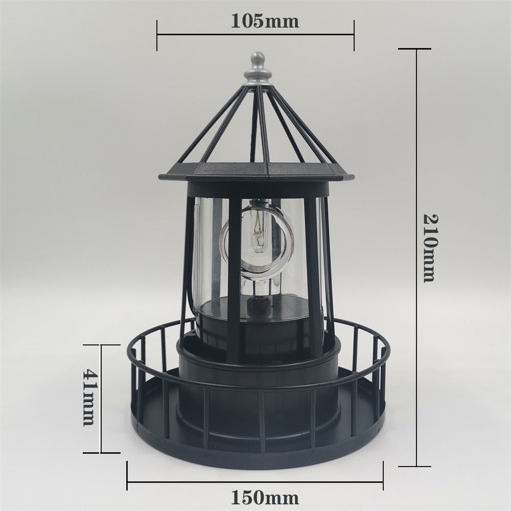Solar Powered Rotating Lighthouse Garden Light