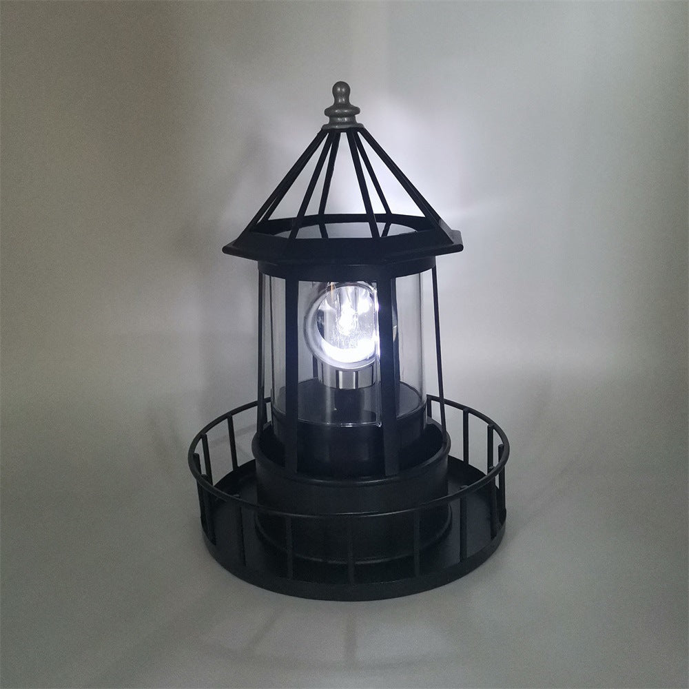 Solar Powered Rotating Lighthouse Garden Light