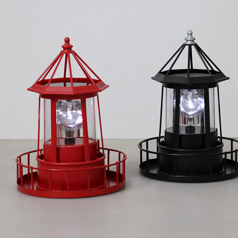 Solar Powered Rotating Lighthouse Garden Light