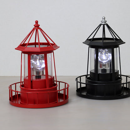 Solar Powered Rotating Lighthouse Garden Light