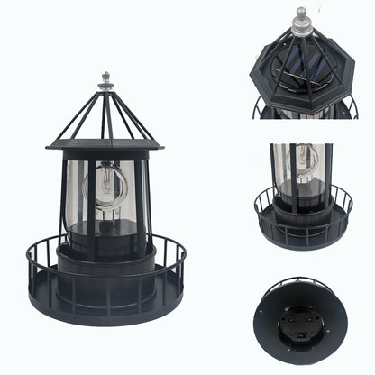 Solar Powered Rotating Lighthouse Garden Light