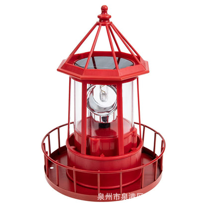 Solar Powered Rotating Lighthouse Garden Light