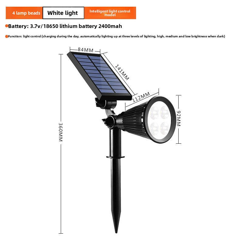 Solar-powered spotlight