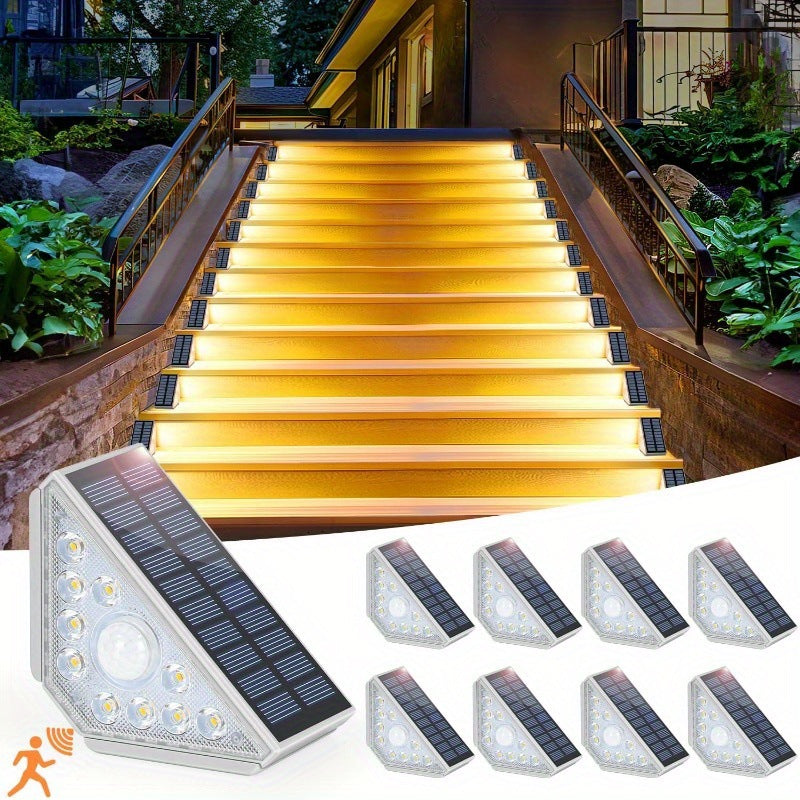 Solar-powered stair lights
