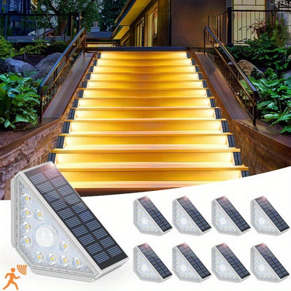Solar-powered stair lights
