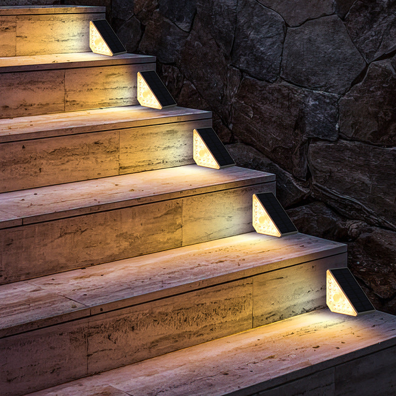 Solar-powered stair lights
