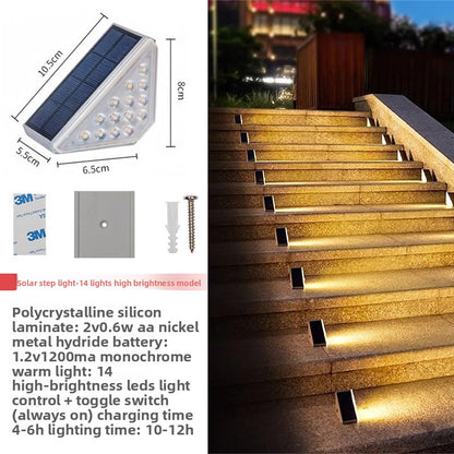Solar-powered stair lights