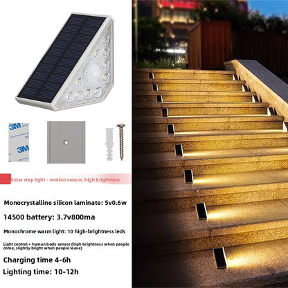 Solar-powered stair lights