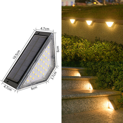Solar-powered stair tread lights