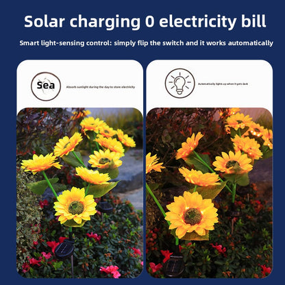 Solar Powered Sunflower Garden Light