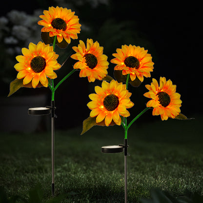 Solar Powered Sunflower Garden Light