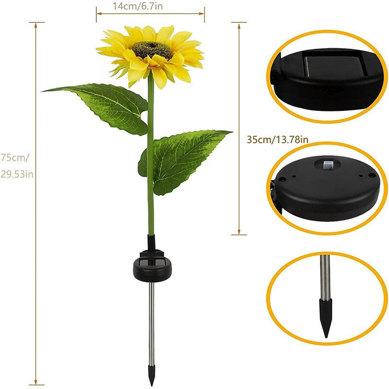 Solar Powered Sunflower Garden Light