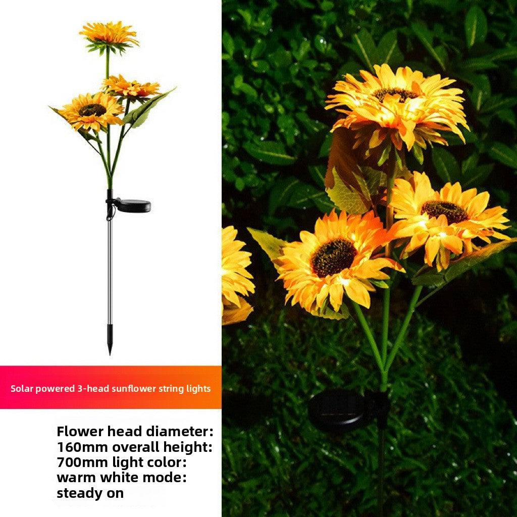 Solar Powered Sunflower Garden Light