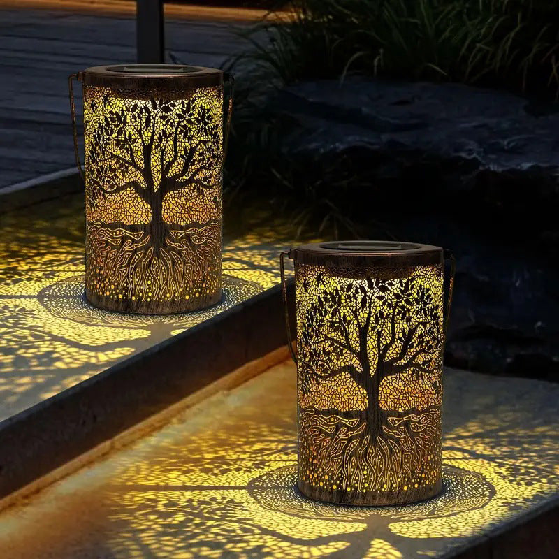 Solar Powered Tree Projection Garden Light
