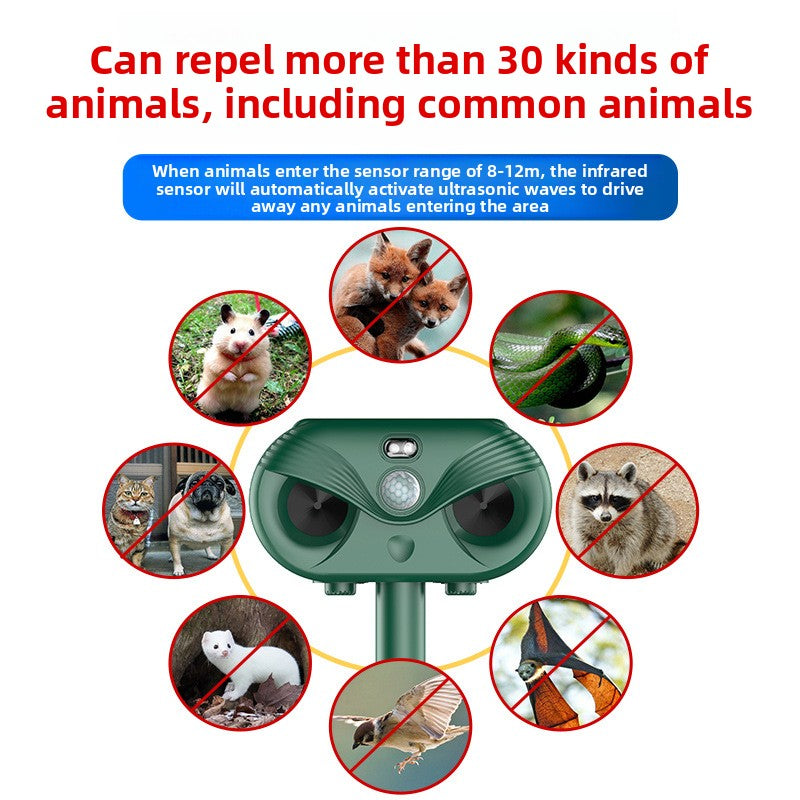 Solar Powered Ultrasonic Animal Repellent