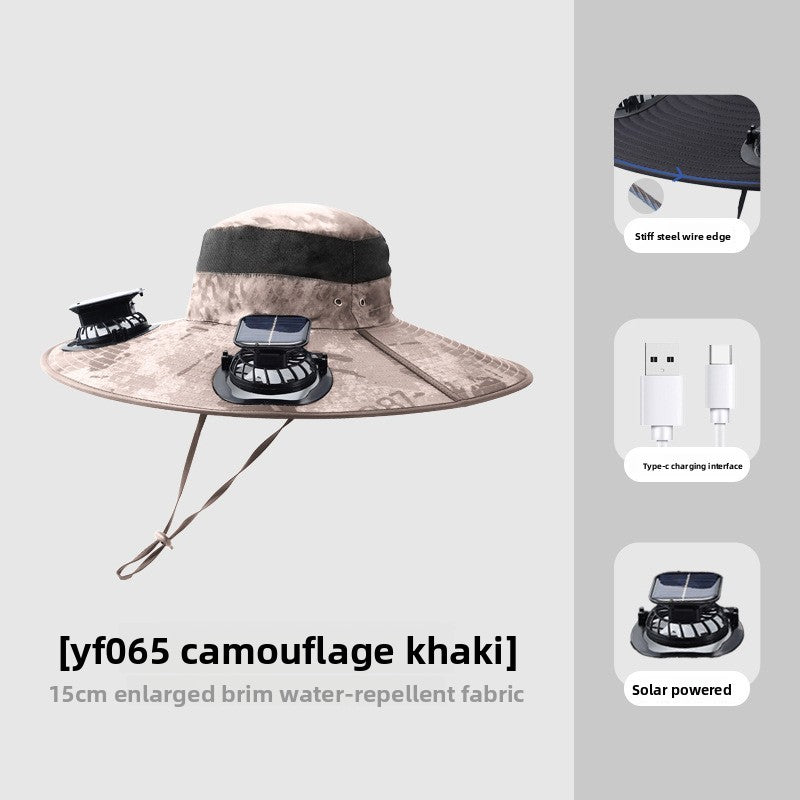 Solar Powered Ventilation Hat with Adjustable Fan