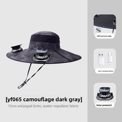 Solar Powered Ventilation Hat with Adjustable Fan