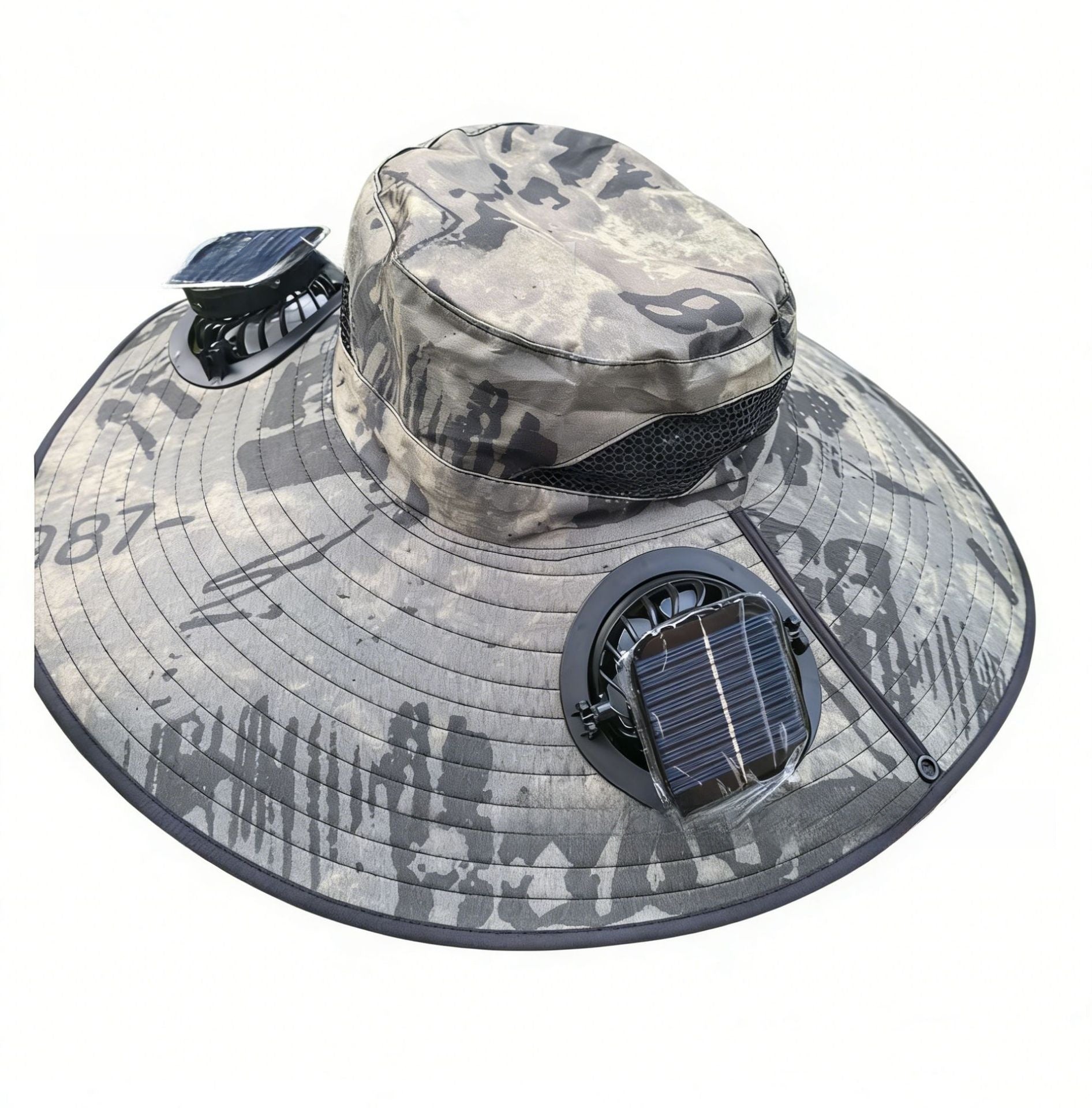 Solar Powered Ventilation Sun Hat with Wide Brim