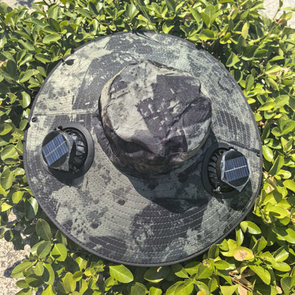Solar Powered Ventilation Sun Hat with Wide Brim
