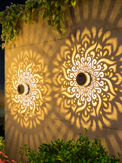 Solar-powered wall light