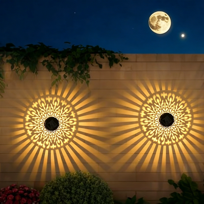 Solar-powered wall light