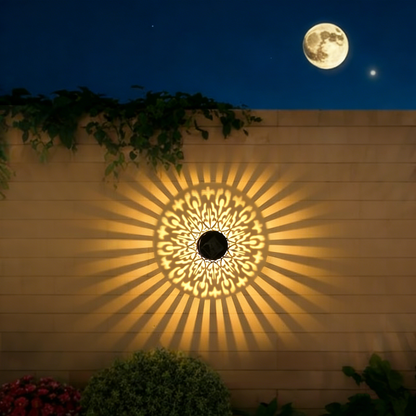 Solar-powered wall light