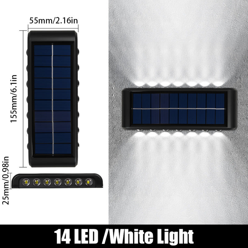 Solar-powered wall light