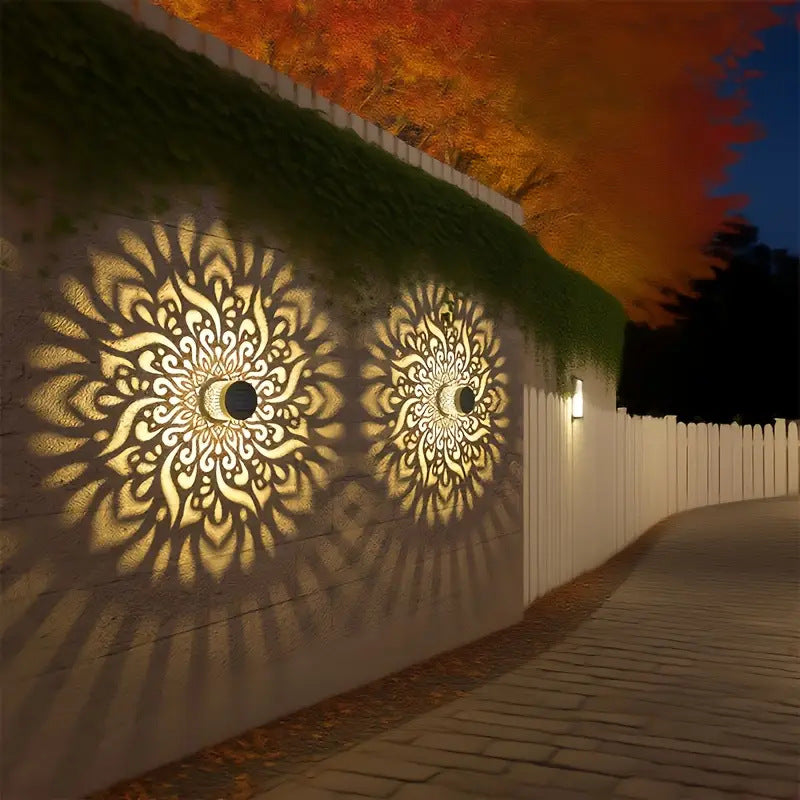 Solar-powered wall light