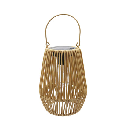 Solar-powered wicker lamp