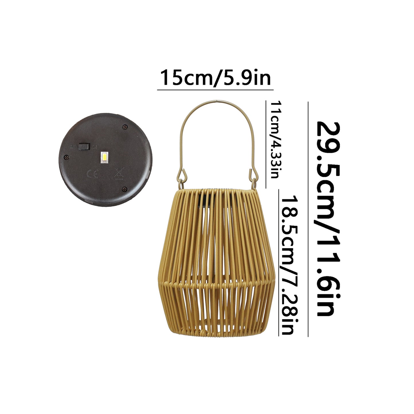 Solar-powered wicker lamp