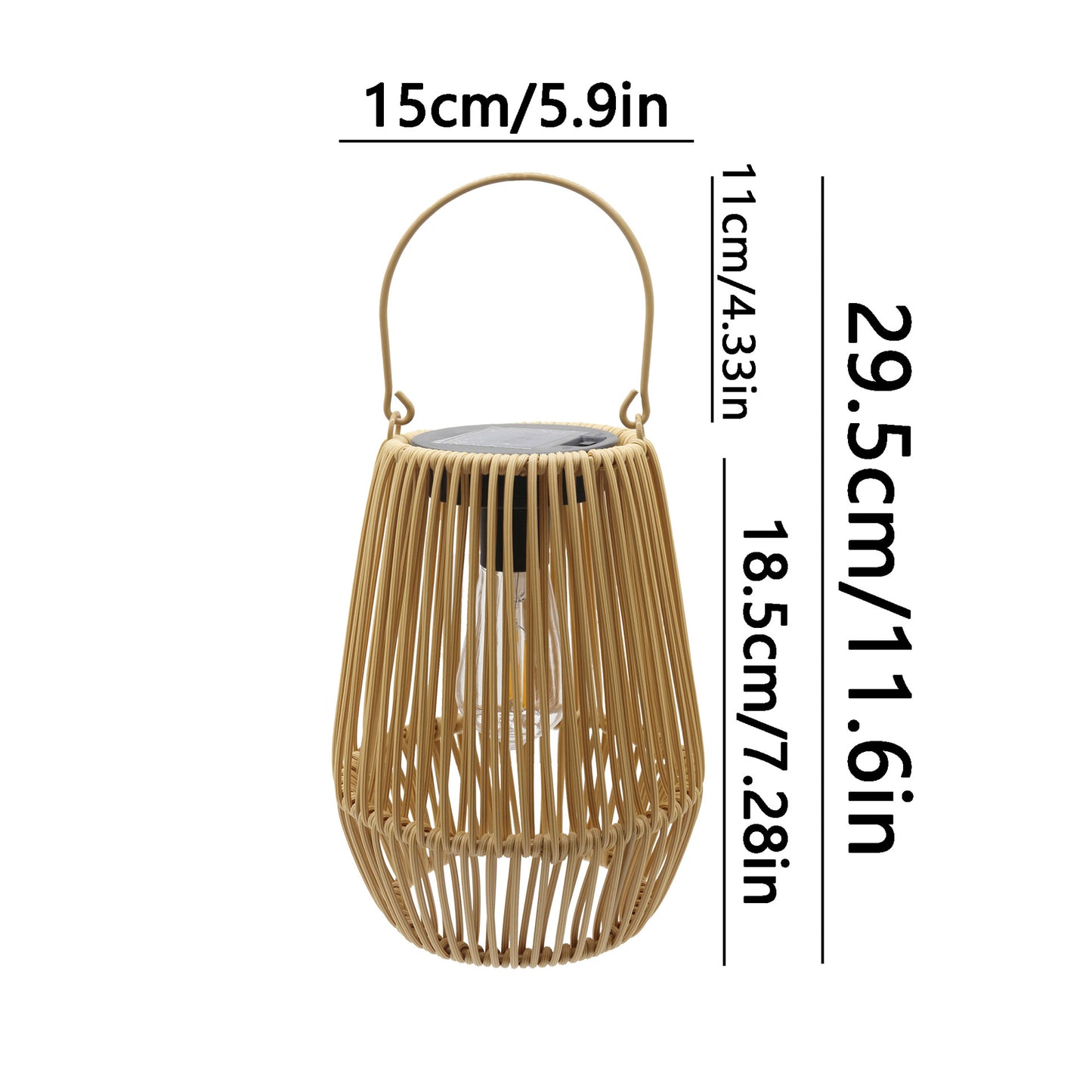 Solar-powered wicker lamp
