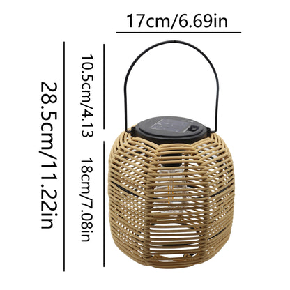 Solar-powered wicker lamp