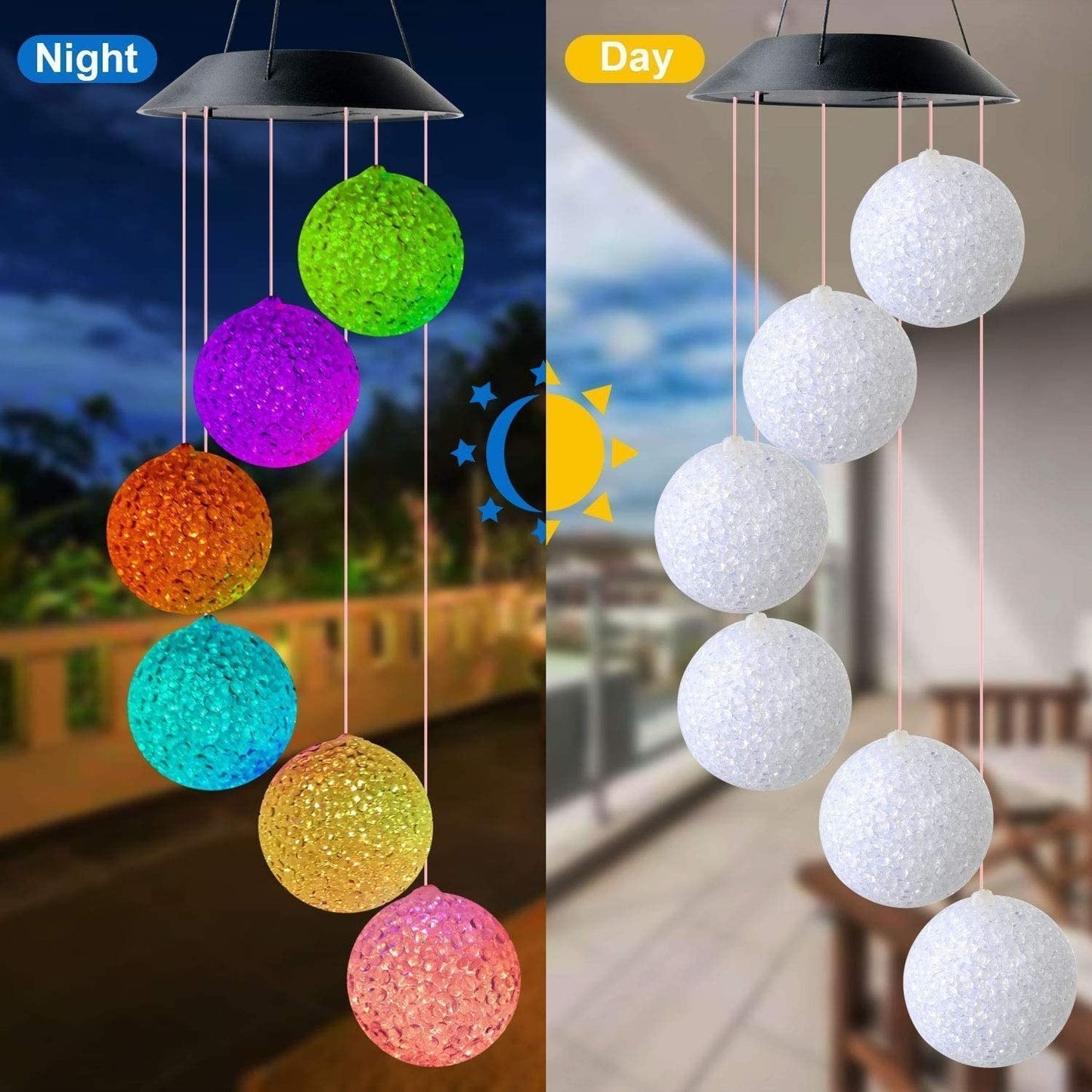 Solar Powered Wind Chime Garden Lights