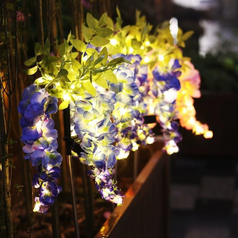 Solar Powered Wisteria Flower Garden Lamp