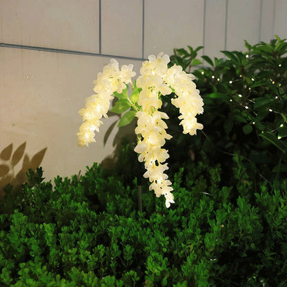 Solar powered wisteria flower garden light
