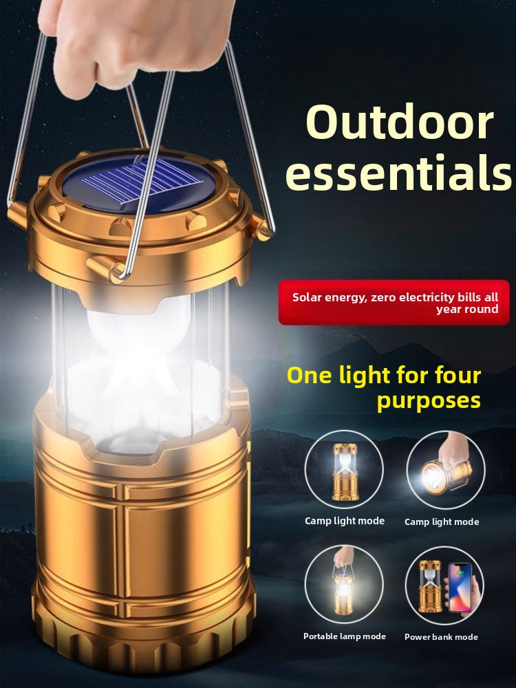 Solar Rechargeable Camping Lantern with Power Bank
