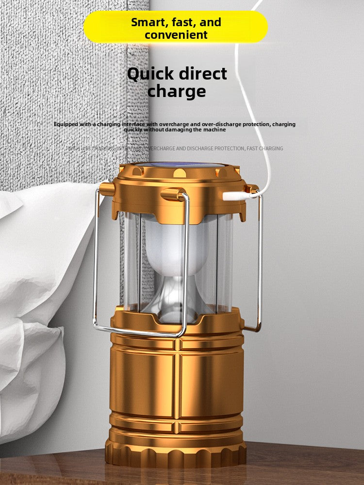 Solar Rechargeable Camping Lantern with Power Bank