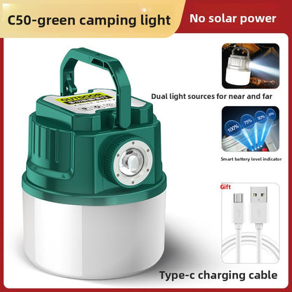 Solar Rechargeable Camping Light with Digital Power Display