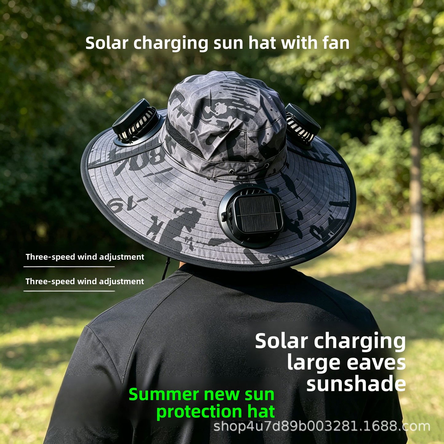 Solar Rechargeable Cooling Fan Hat