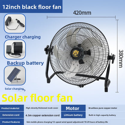 Solar rechargeable fan