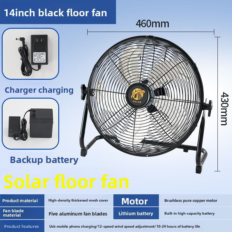 Solar rechargeable fan