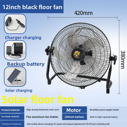 Solar rechargeable fan