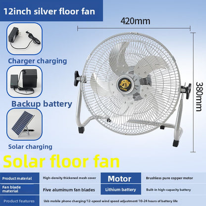 Solar rechargeable fan