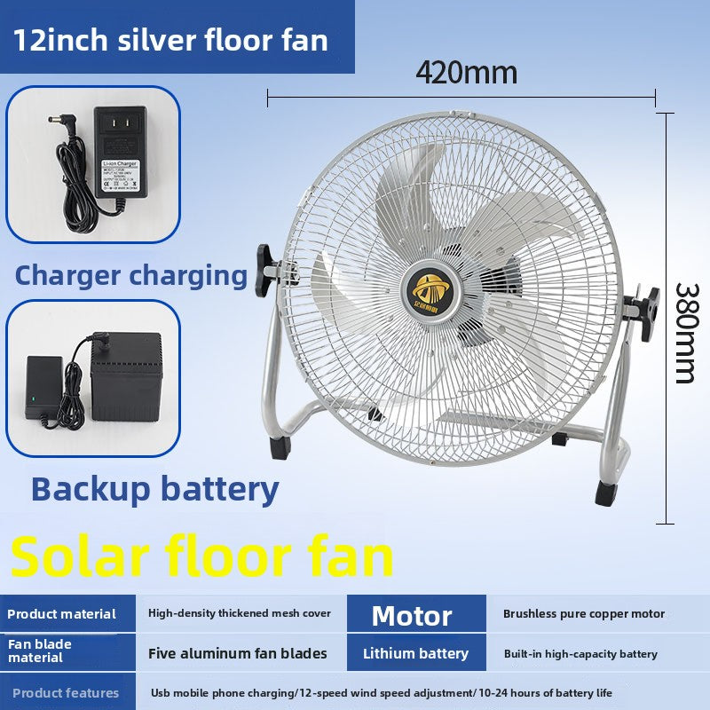 Solar rechargeable fan